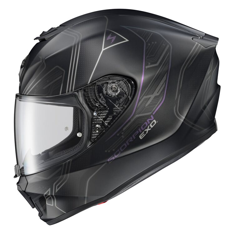 CASCO SCORPION EXO R330 BENDR MATE NEGRO PURPURA