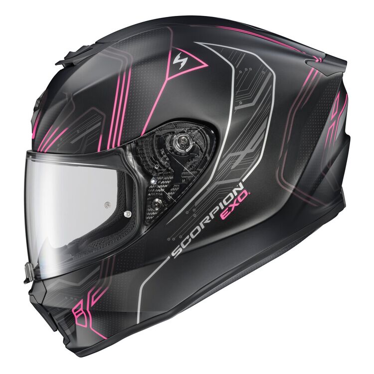 CASCO SCORPION EXO R330 BENDR MATE NEGRO ROSADO