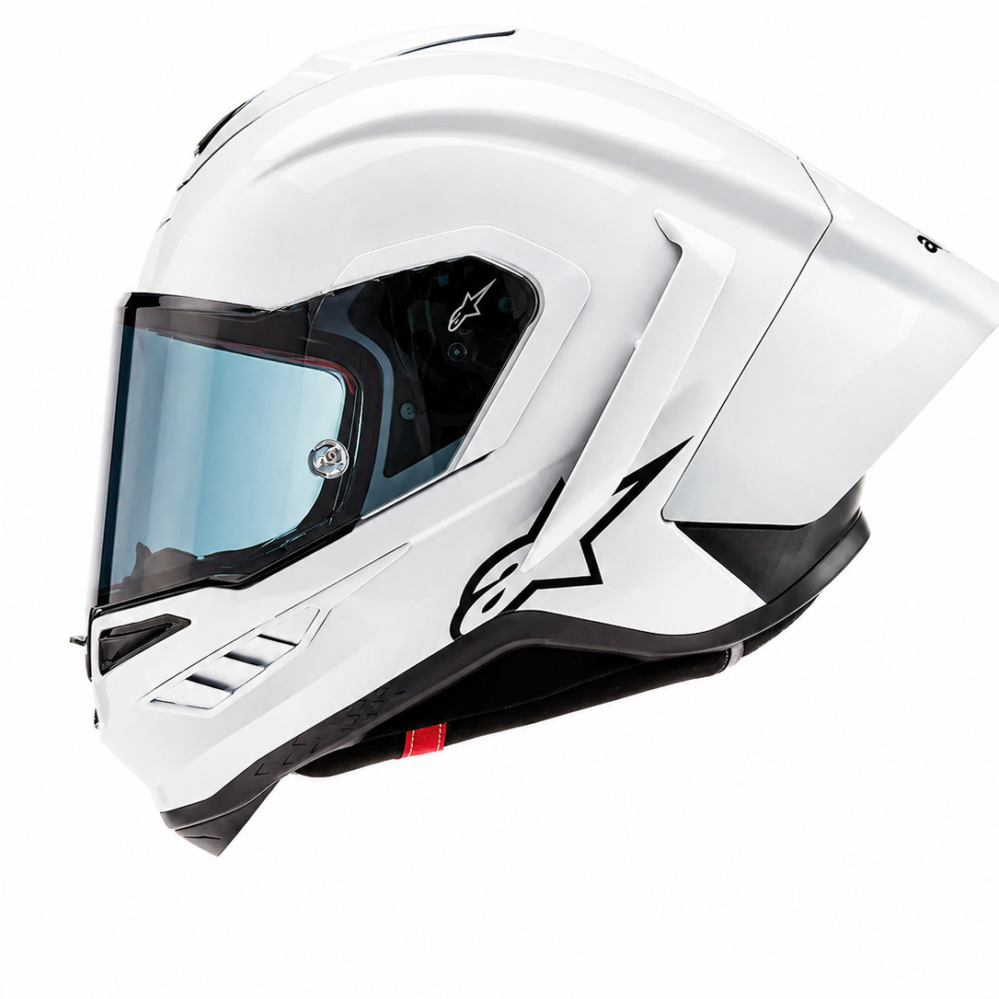 CASCO ALPINESTARS SUPERTECH R10 BLANCO BRILLO CARBÓN