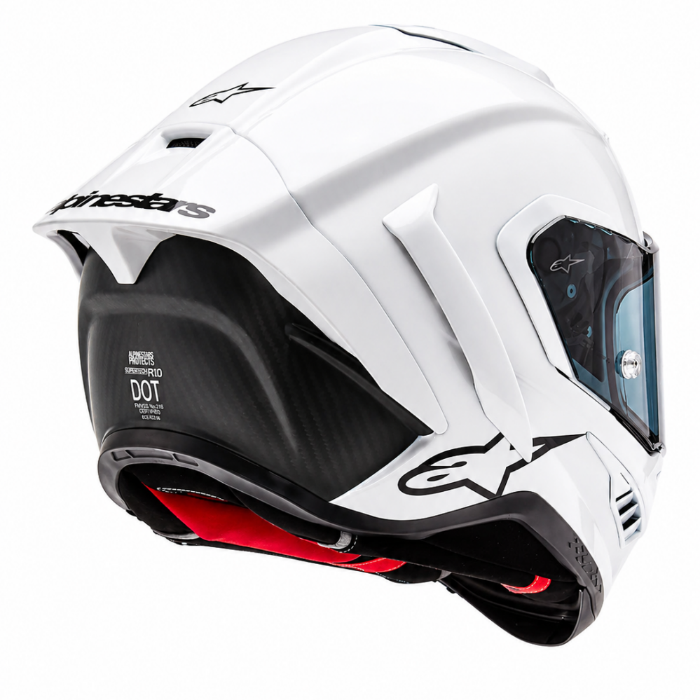 CASCO ALPINESTARS SUPERTECH R10 BLANCO BRILLO CARBÓN