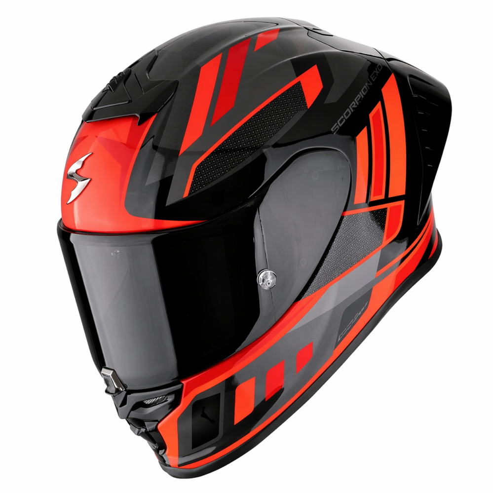 CASCO SCORPION EXO R1 EVO II AIR VITAL NEGRO GRIS ROJO