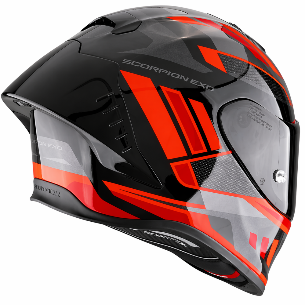 CASCO SCORPION EXO R1 EVO II AIR VITAL NEGRO GRIS ROJO