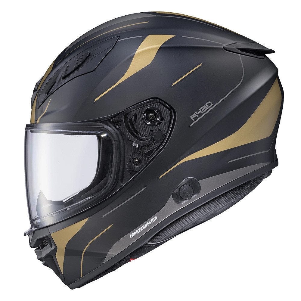 CASCO SCORPION EXO R430 CUTLASS NEGRO DORADO
