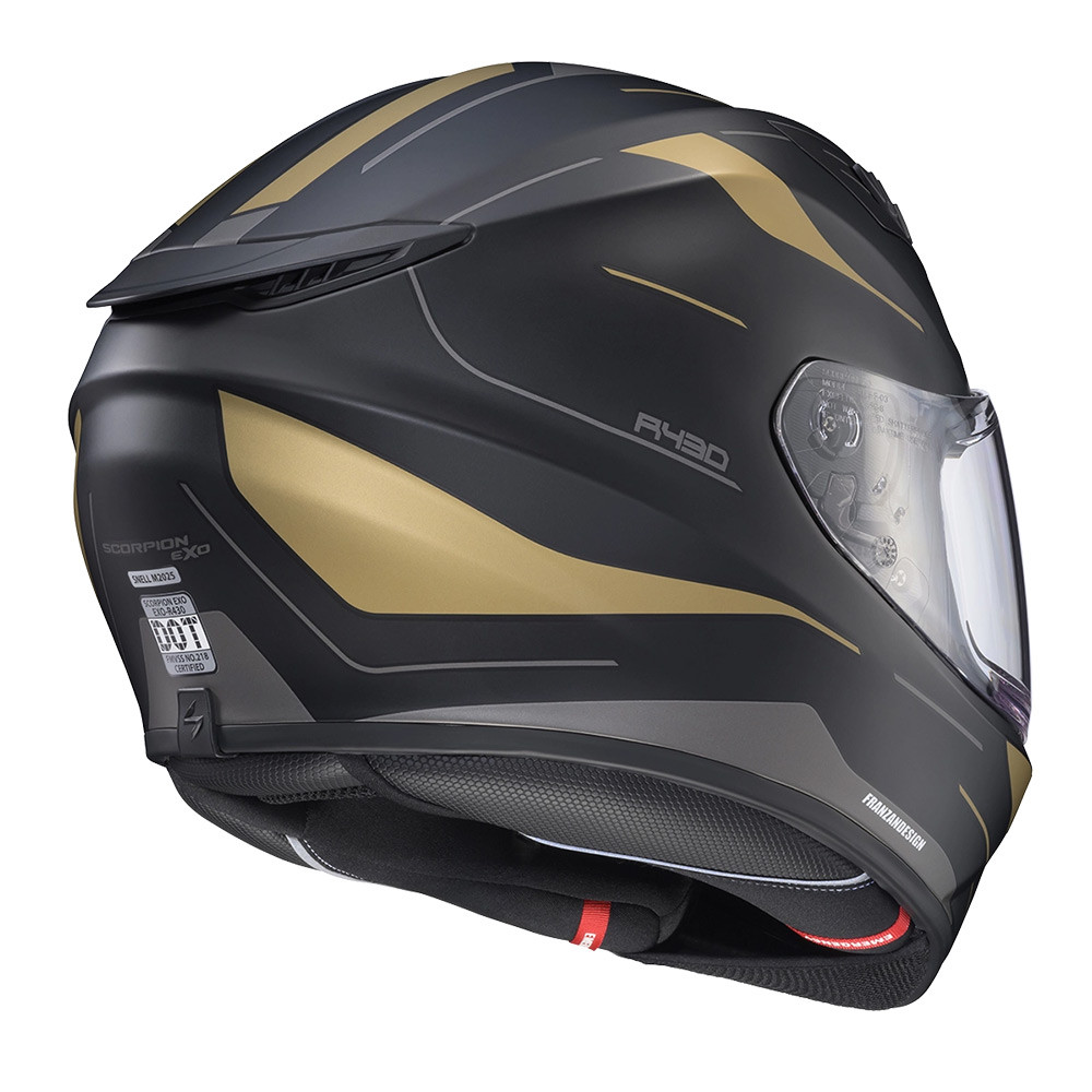 CASCO SCORPION EXO R430 CUTLASS NEGRO DORADO - Imagen 3