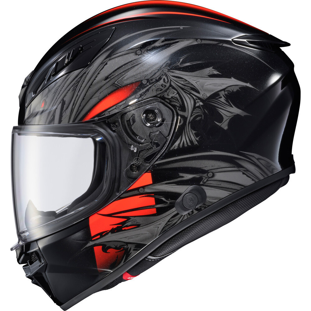 CASCO SCORPION EXO R430 CUTLASS WYVERN NEGRO ROJO