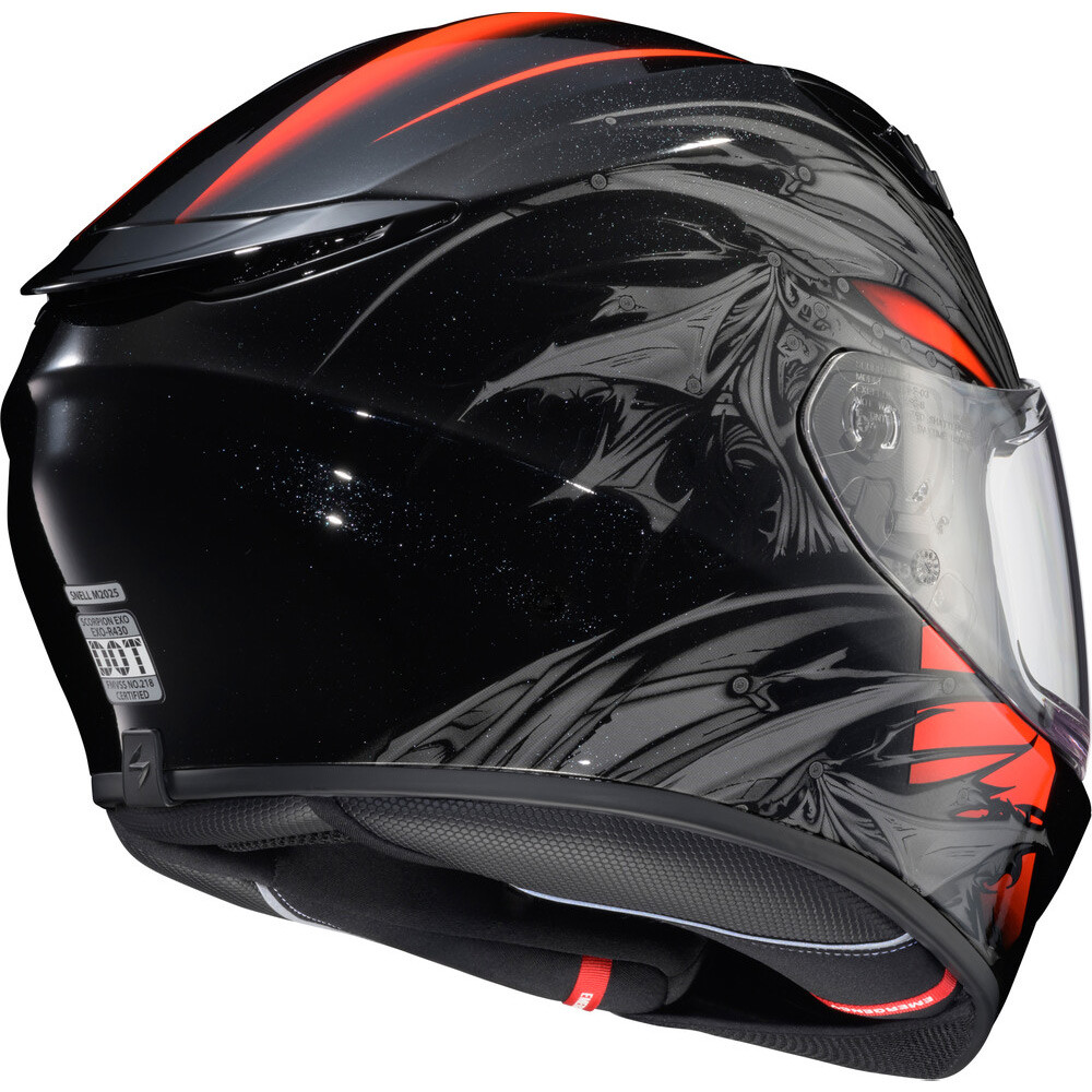 CASCO SCORPION EXO R430 CUTLASS WYVERN NEGRO ROJO - Imagen 4