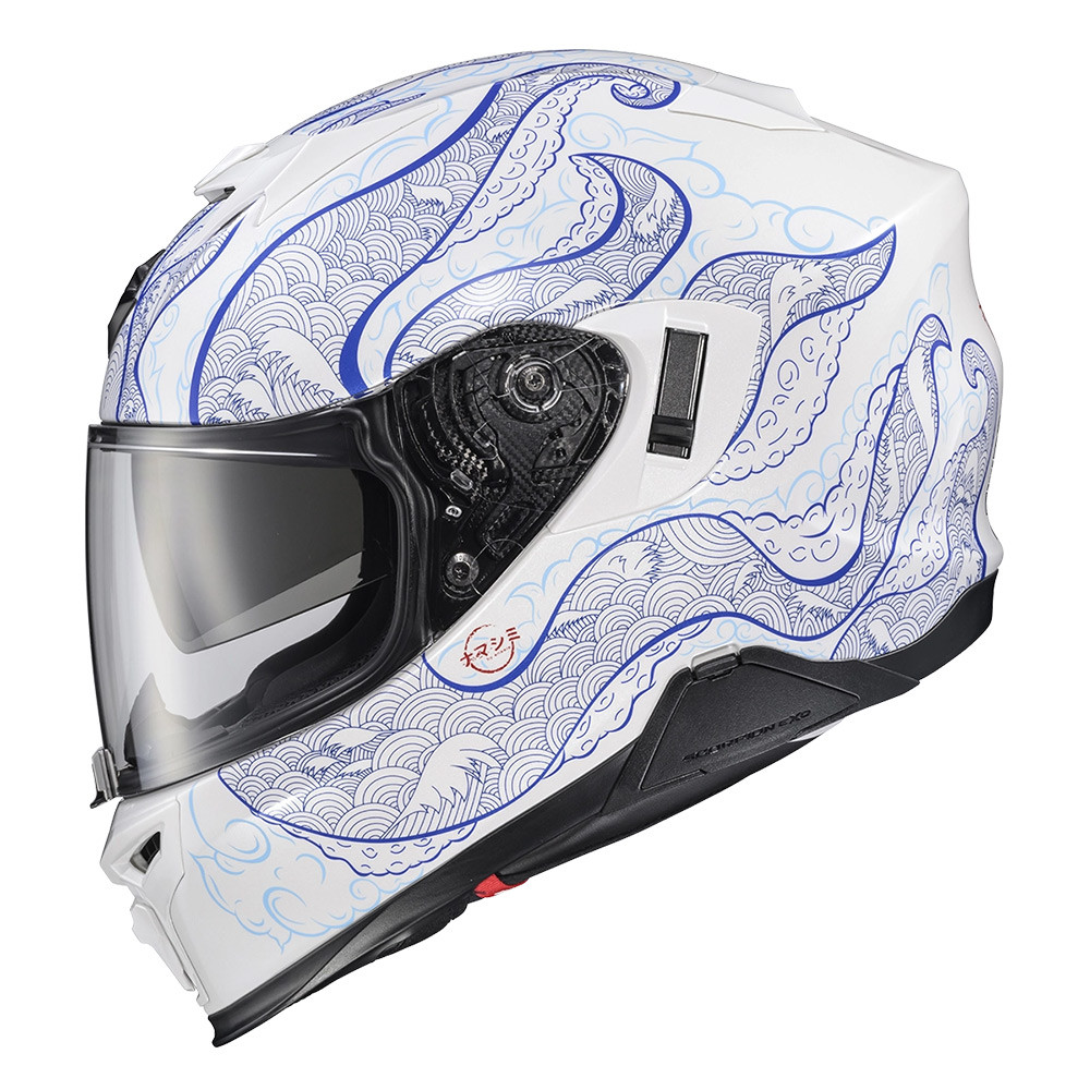 CASCO SCORPION EXO T520 NAMA SHIMII BLANCO AZUL