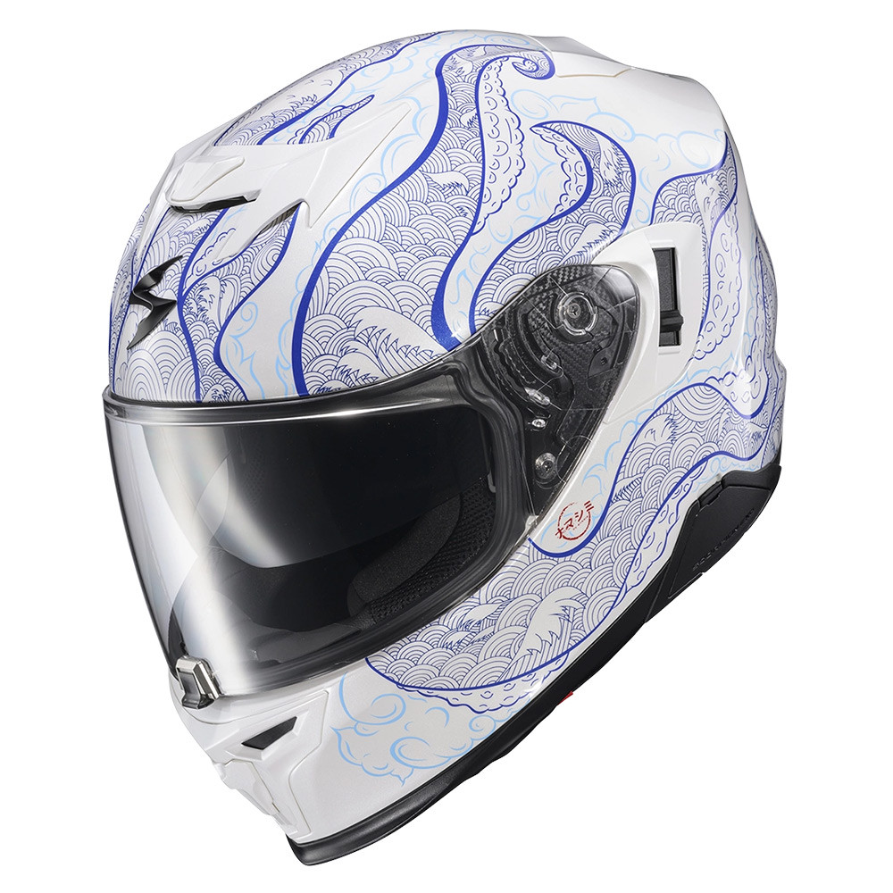 CASCO SCORPION EXO T520 NAMA SHIMII BLANCO AZUL