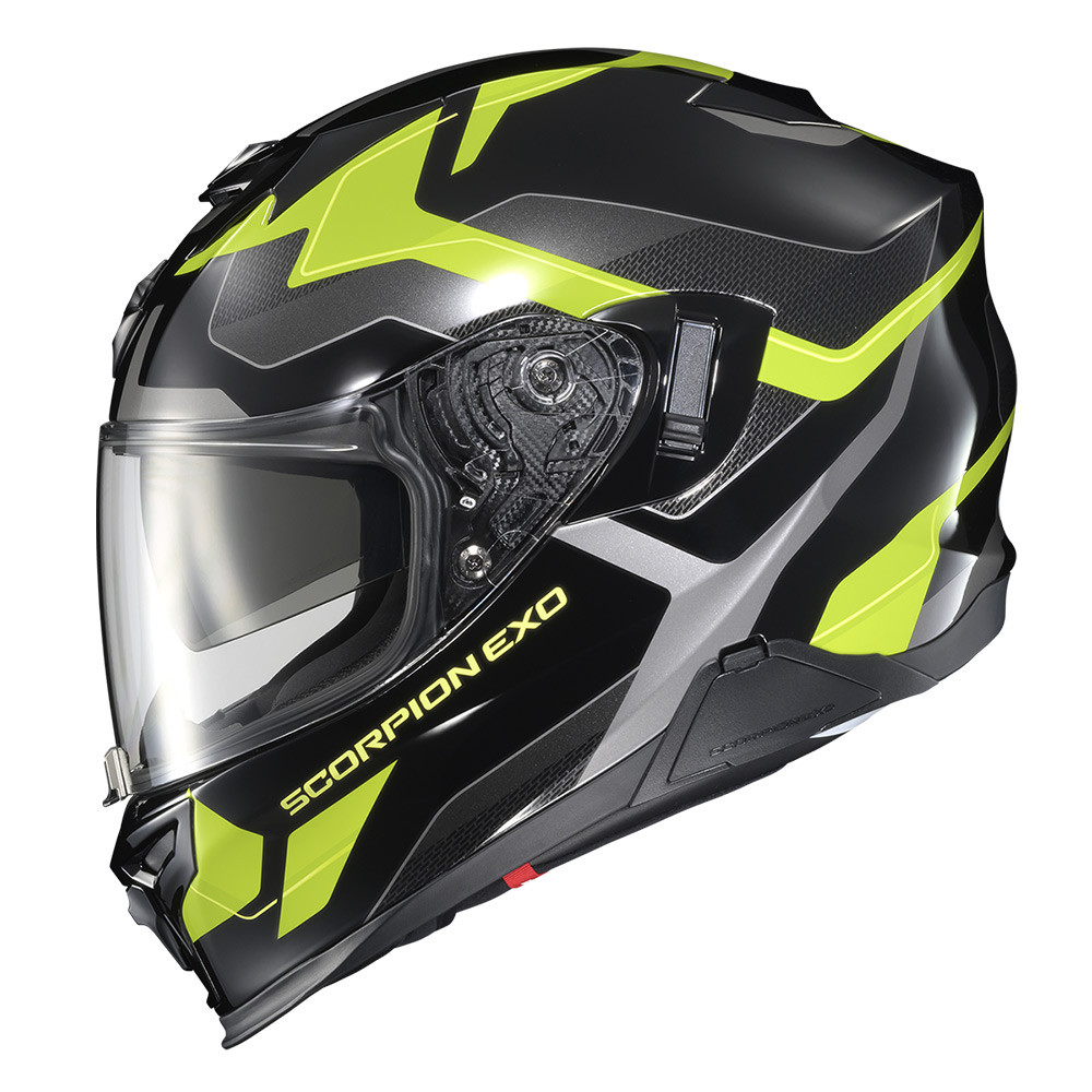 CASCO SCORPION EXO T520 ZUSE NEGRO AMARILLO BRILLO
