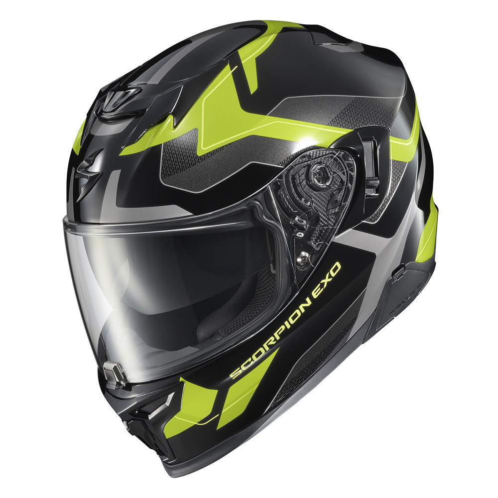 CASCO SCORPION EXO T520 ZUSE NEGRO AMARILLO BRILLO