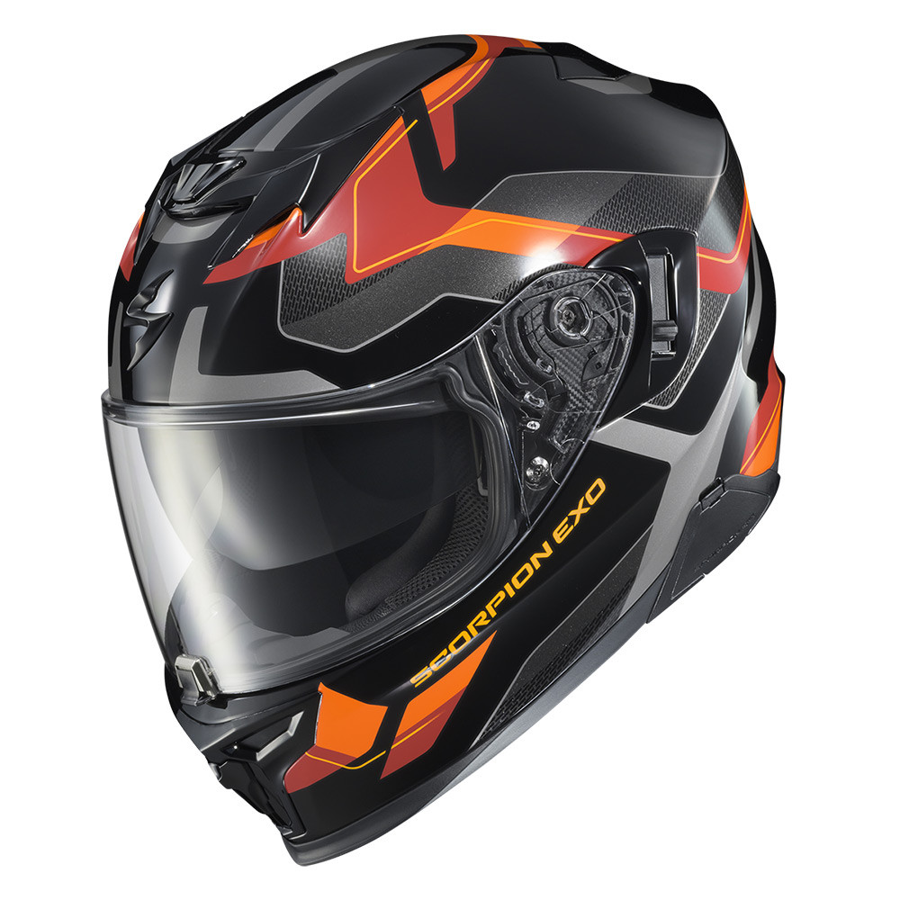 CASCO SCORPION EXO T520 ZUSE NEGRO NARANJA