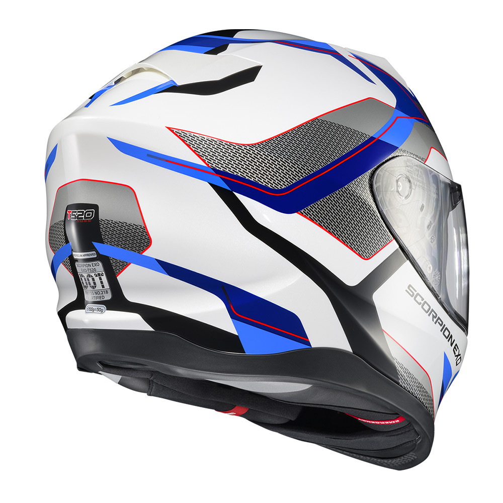 CASCO SCORPION EXO T520 ZUSE BLANCO AZUL ROJO - Imagen 3