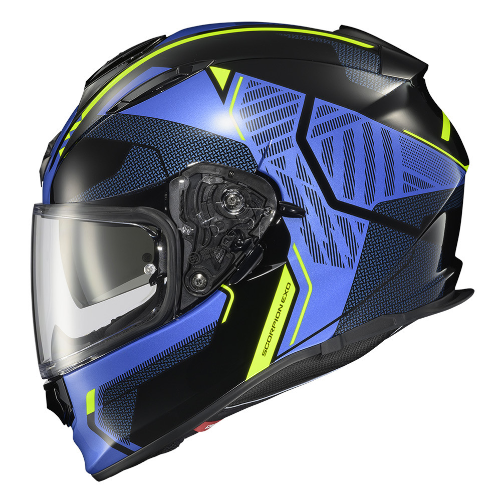 CASCO SCORPION RYZER SWITH AZUL NEGRO AMARILLO
