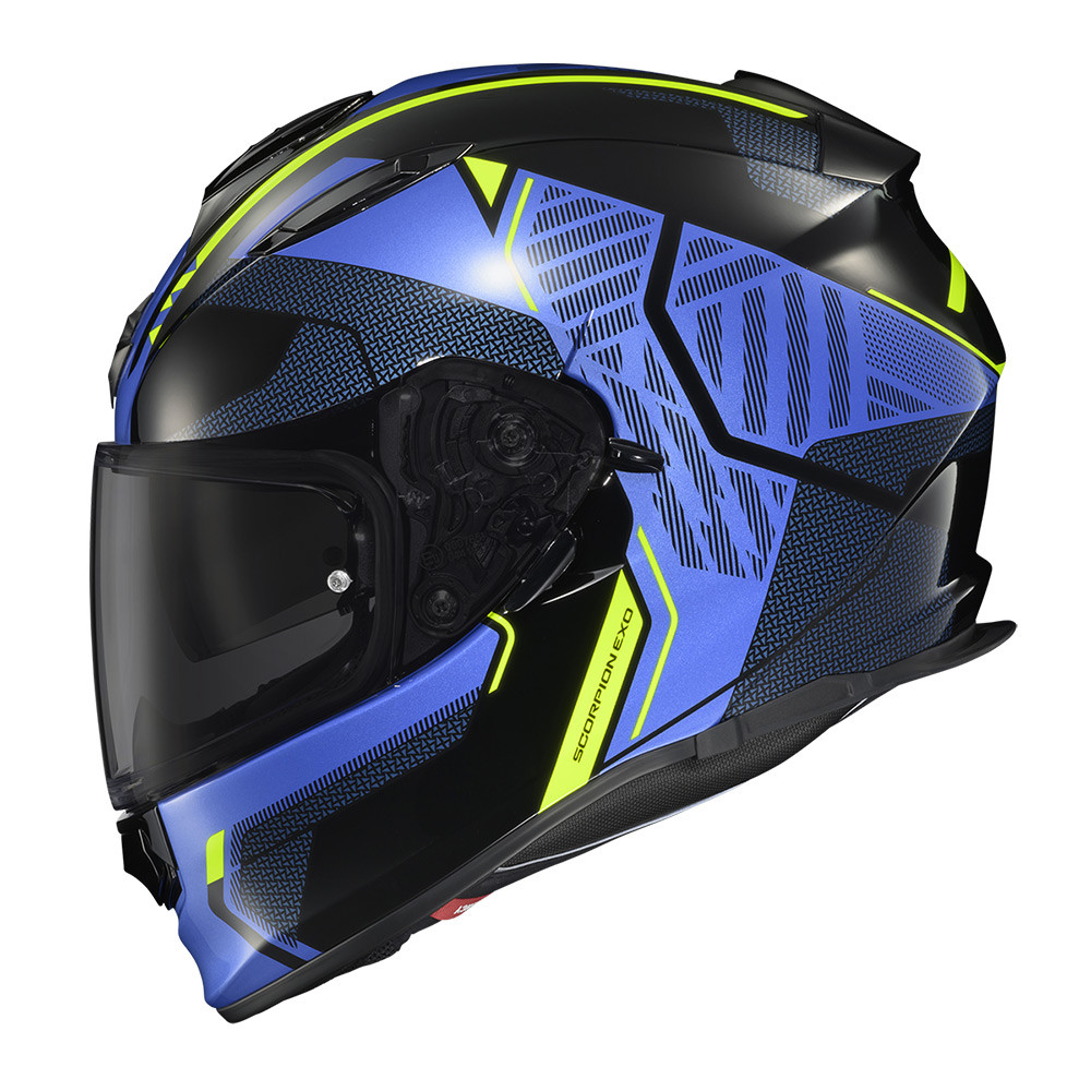 CASCO SCORPION RYZER SWITH AZUL NEGRO AMARILLO