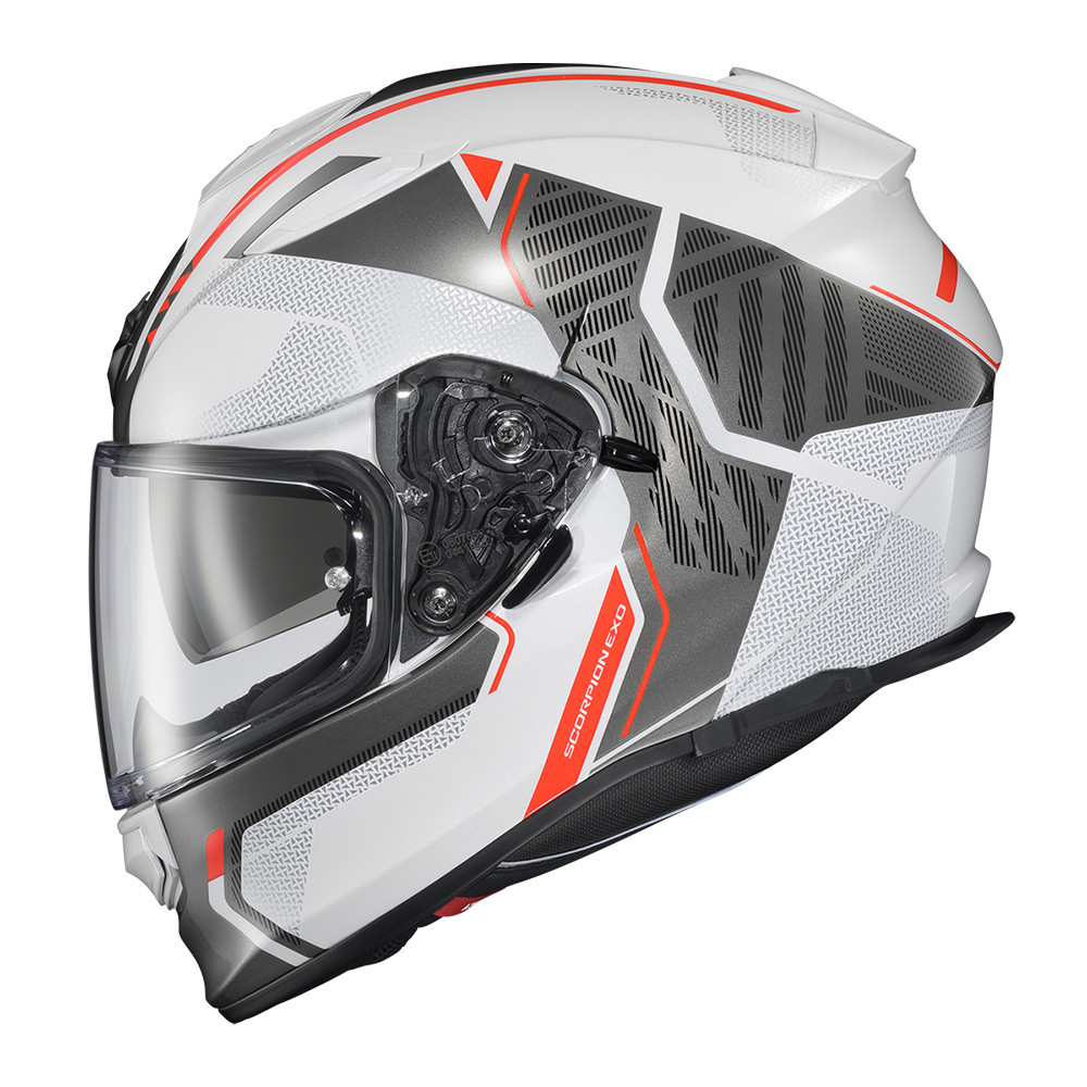CASCO SCORPION RYZER SWIITH BLANCO GRIS NARANJA