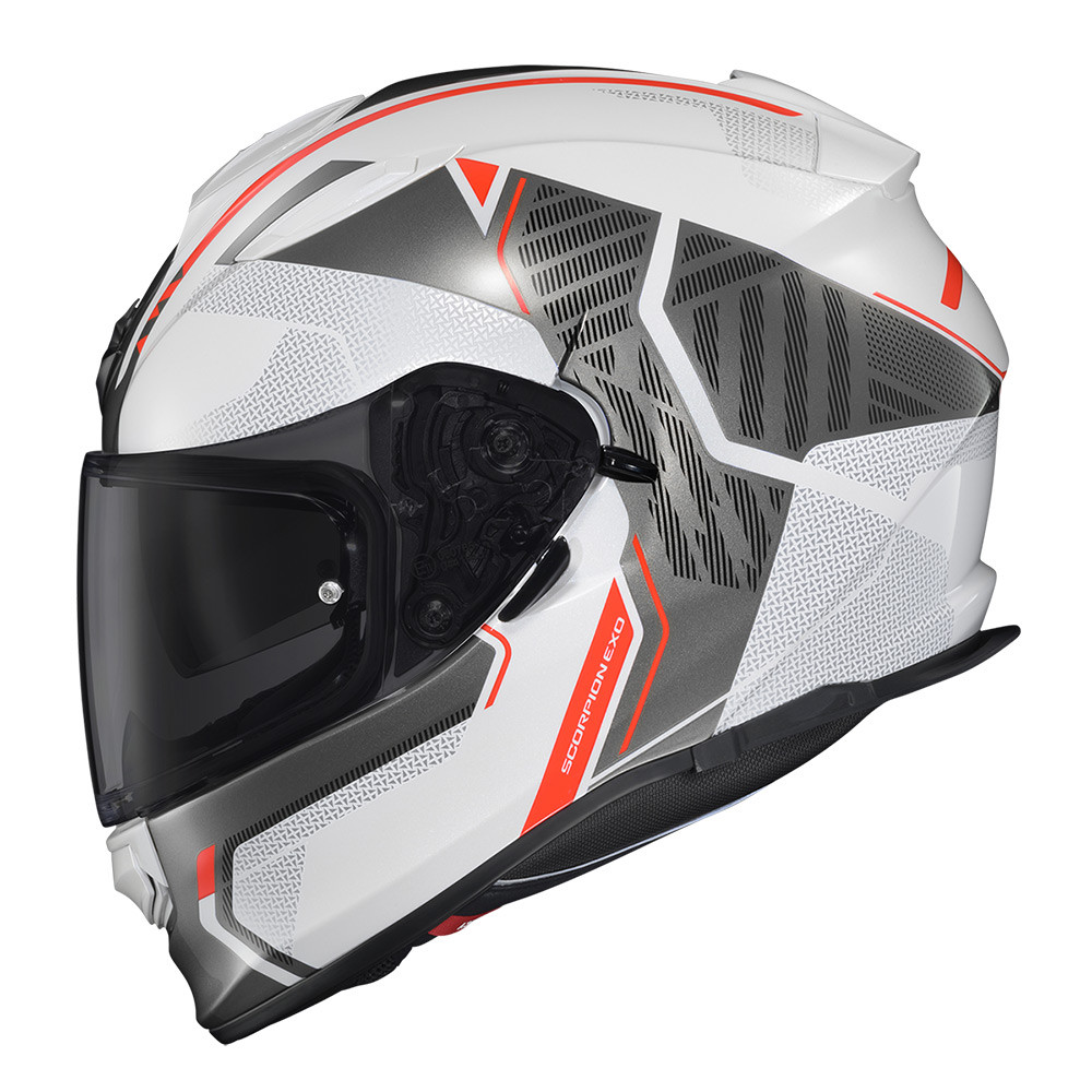 CASCO SCORPION RYZER SWIITH BLANCO GRIS NARANJA