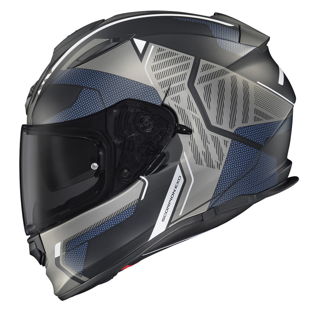 CASCO SCORPION RYZER SWITH NEGRO GRIS AZUL MATE